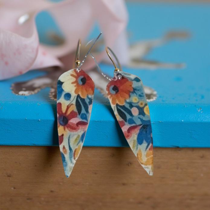 Picasso-Inspired Lightweight Polymer Clay Flowered Earrings