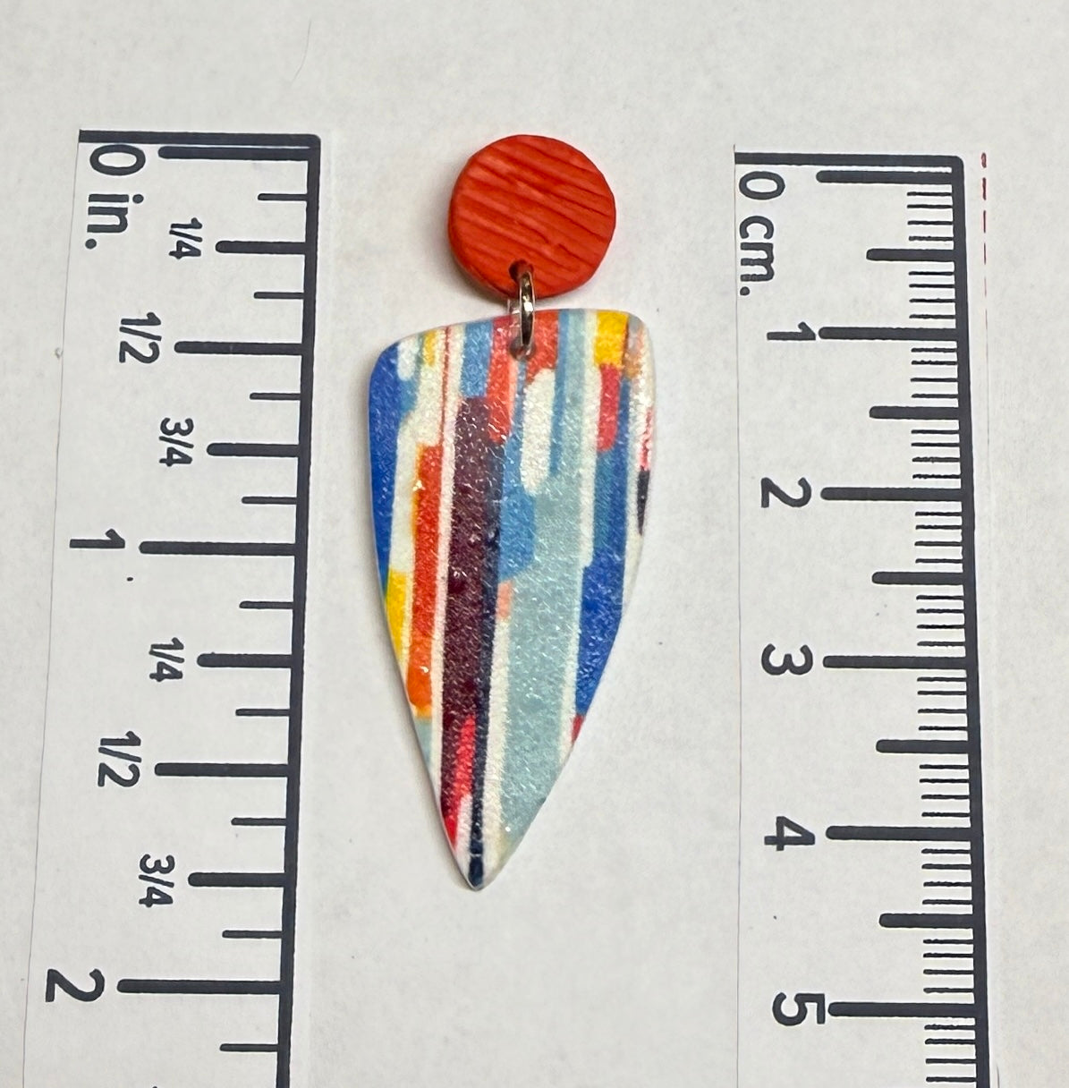 Watercolor Lines Abstract Polymer Clay Colorful Post and Drop Earrings