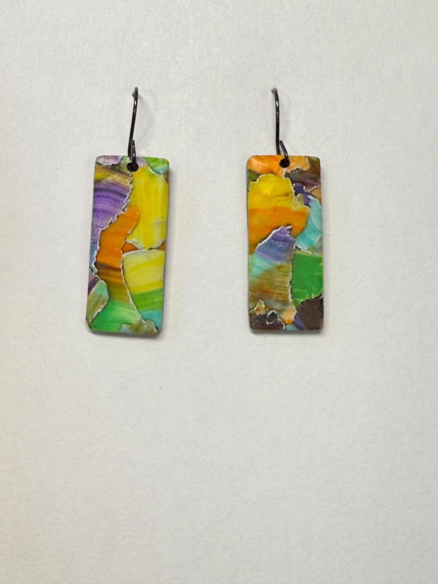 Bright Watercolor Dangle Earrings