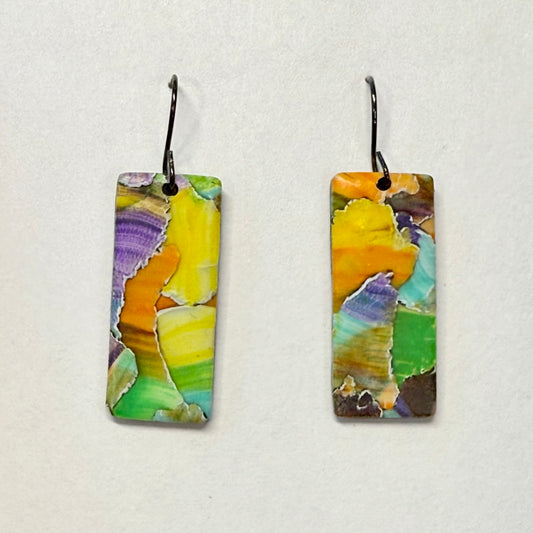 Bright Watercolor Dangle Earrings