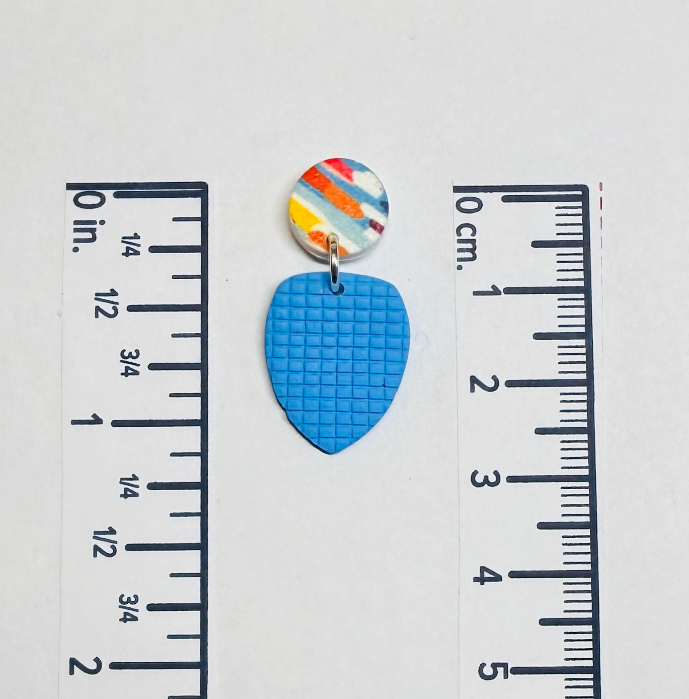 Watercolor Lines Abstract Polymer Clay Colorful Post and Drop Earrings